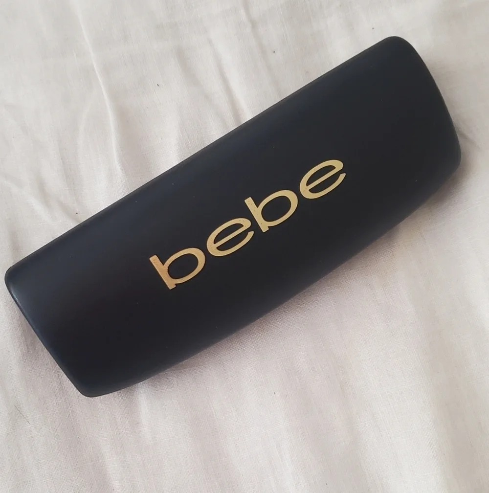 💚5/$25 bebe Black & Gold Signature Logo Sunglasses Eyeglasses Case